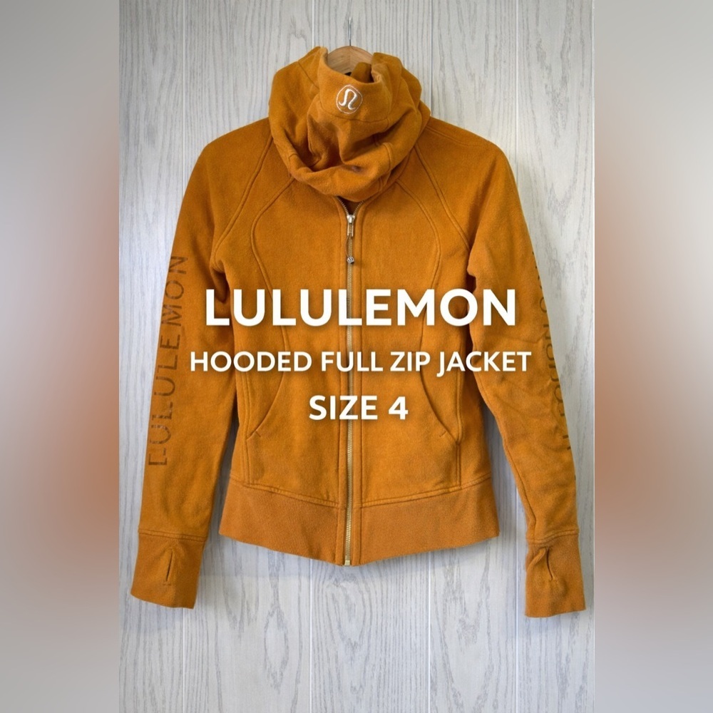 Lululemon Hooded Full Zip Jacket Mustard Gold Size 4